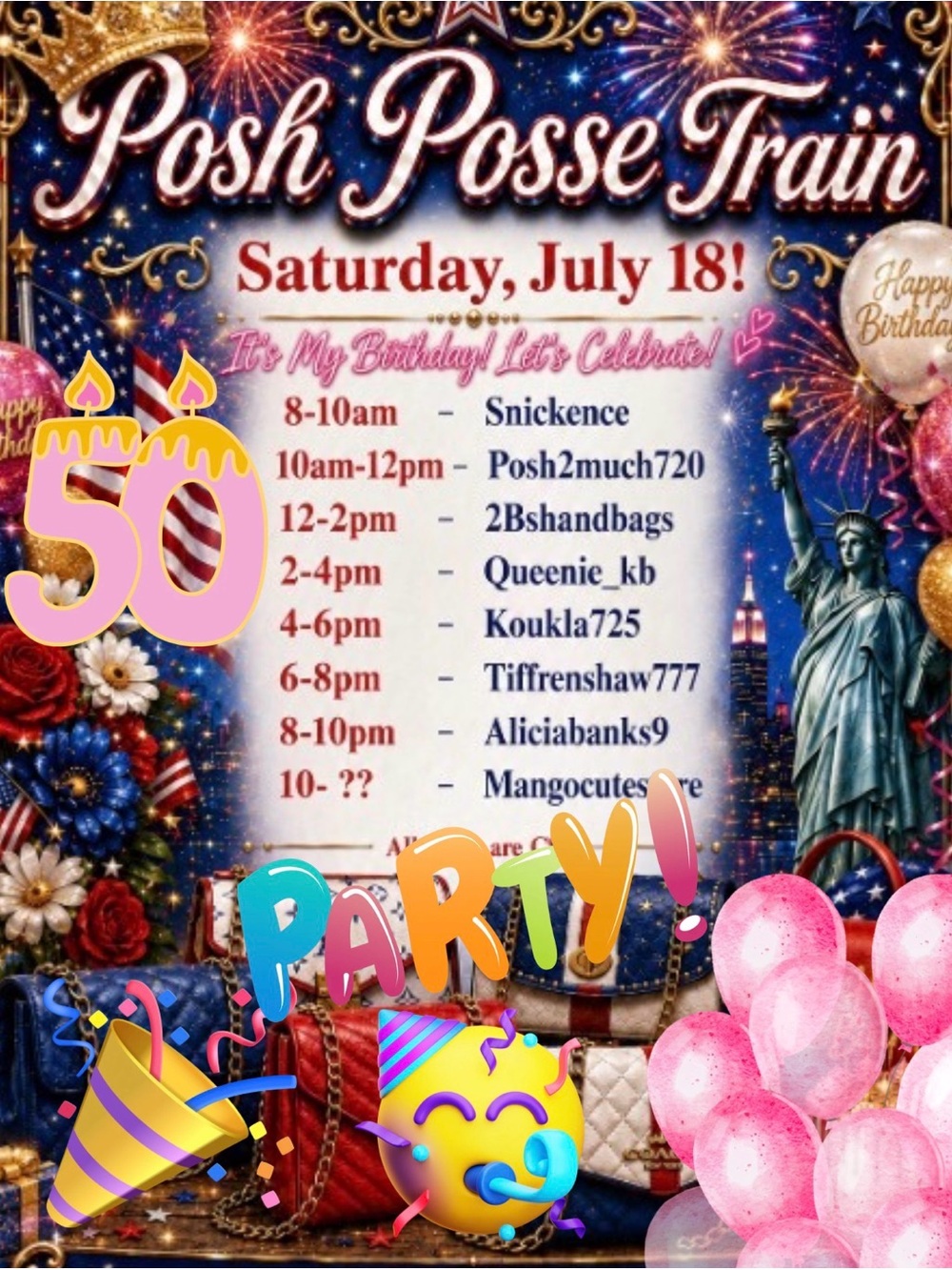 Posh Posse Raid Train! My BDAY Edition Like n share!